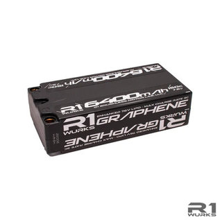 R1wurks R1-030032  R1Wurks 2S 7.6V 6400mah 150C LiPo Shorty Battery w/ 5mm Bullets