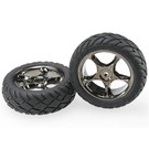 Traxxas TRA2479A 2.2" Anaconda Tires on Tracer Black Chrome Wheels Front (2)
