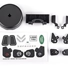Traxxas TRA9720  TRX-4M Grille mirrors side (left & right)/ spare tire cover/ light retainers, body (front & rear, left & right)/ decal sheet (fits #9712 body)