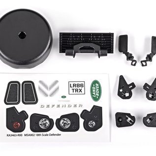 Traxxas TRA9720  TRX-4M Grille mirrors side (left & right)/ spare tire cover/ light retainers, body (front & rear, left & right)/ decal sheet (fits #9712 body)