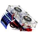 Power Hobby PHBFSBLUE  Blue Aluminum Motor Heatsink & Twin Cooling Fan