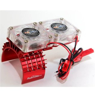 Michaels RC Hobbies Products PHBFSRED Red Aluminum Motor Heatsink & Twin Cooling Fan