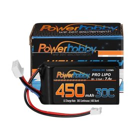 Power Hobby PHB2S45030CPH20  2S 7.4v 450mAh Lipo Battery Axial SCX24