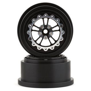 SSD SSD00520  SSD RC V Spoke Lightweight Aluminum Drag Racing Beadlock Wheels (Black) (2) (2.2/3.0")