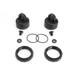 Tekno RC TKR6018  Tekno Shock Cap and Spring Adjustment Collars (composite, for 2 shocks)