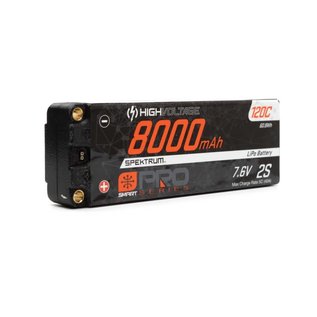 Spektrum SPMX82S120HT  Spektrum 7.6V 8000mAh 2S 120C Smart Pro Race Hardcase LiHV Battery: Tubes, 5mm