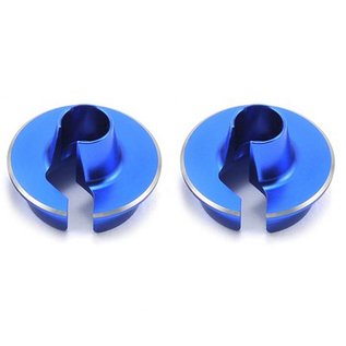 J Concepts Fin, Shock 5mm Off-set Spring Cup , Blue (2pc.) Fits - B6 | B6D Long and Short Shock Eyelet