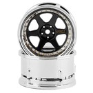 DS Racing DSC-DE-213  Element 6 Spoke Drift Wheels Black & Chrome 12mm Hex