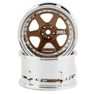 DS Racing DSC-DE-222  Drift Element 6 Spoke Drift Wheels Bronze & Chrome