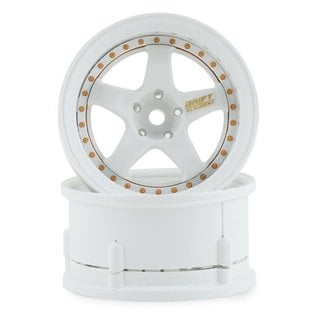 DS Racing DSC-DE-004  Element 5 Spoke Drift Wheels Triple White Gold 12mm