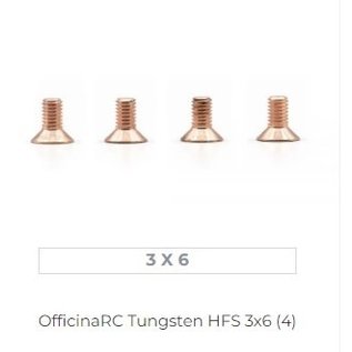 OfficinaRC OFC-HFS-3x6  Tungsten HFS 3x5mm Counter sunk Hex Screw (4)