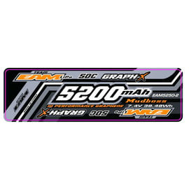 Team EA Motorsports EAM5250-2  Team EAM 2S 7.4v 5200mAh 50C Mudboss LiPo Graph-X Battery w/ Deans Plug