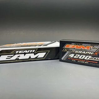 Team EA Motorsports EAM42130-2  Team EAM 2S 7.4v 4200mAh 130C ULCG Shorty LiPo Graph-X Battery w/ 5mm Bullets 2023 version