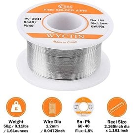 Michaels RC Hobbies Products BC-2041  Solder Wire 60-40 with Rosin Core for Electrical Soldering (1.2mm) 0.11lbs 50g