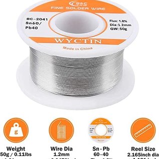 Michaels RC Hobbies Products BC-2041  Solder Wire 60-40 with Rosin Core for Electrical Soldering (1.2mm) 0.11lbs 50g