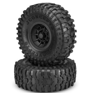 J Concepts JCO4045-3294  Tusk, Green Compound, Pre-Mounted on 3436B Hazard Wheels, Fits Axial SCX6