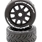 Power Hobby PHBPHT2402MB  1/8 GT Phantom Belted Mounted Tires, Medium Compound, 17mm Black Wheels