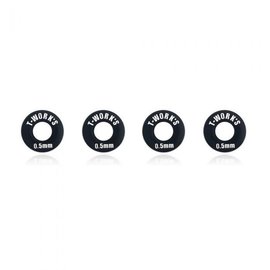 T-Works TA-102-0.5BK  T-WORKS Aluminum 5mm Bore Wheel Shim 0.5mm 4 pcs. ( Black)