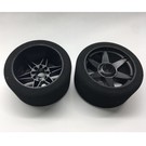Hot Race Tyres HR08FB37  1/8th Tires 37 Shore Front on Black Rims
