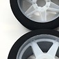 Hot Race Tyres HR08FW37  1/8th Tires 37 Shore Front on White Rims