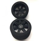 Hot Race Tyres HR10FB40  1/10th 26mm Tires 40 Shore Front on Black Rims