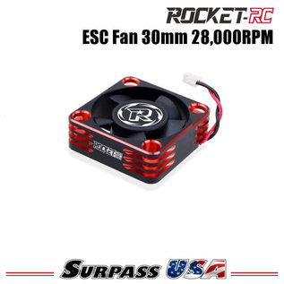 Surpass Hobby USA SP-360004-01 Rocket-RC Red ESC 30mm Aluminum Cooling Fan 28,000 RPM