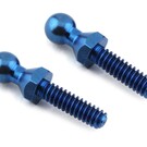 Custom Works R/C CSW8523  Custom Works Titanium Hex Ball Stud (Blue) (2) (Tall)