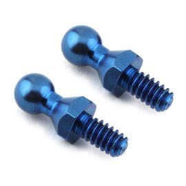 Custom Works R/C CSW8521  Custom Works Titanium Hex Ball Stud (Blue) (2) (Short)