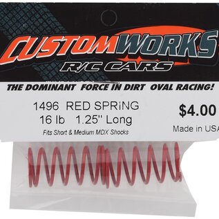 Custom Works R/C CSW1496  Custom Works MDX 16 Pound Spring 1.25" Red