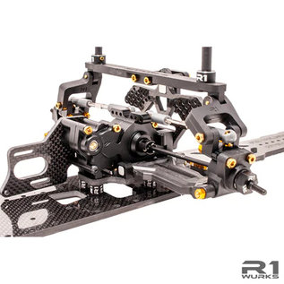 R1wurks R1-990203  DC1 Complete Kit V1 Shock Kit w/ Aluminum Laydown Transmission Drag Racing