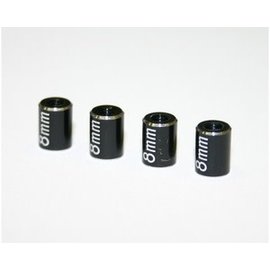 HOT RACING HRARCL60801  Aluminum Standoff Post Link 6x8mm w/ M3 Threads, Black, 4pcs