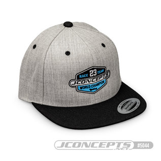 J Concepts JCO5044  2023 JConcepts Racing Team Hat, Flat Bill, Snap-Back Design, Heather Gray