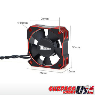 Surpass Hobby USA SP-420002-01 Rocket Red 35mm Aluminum Cooling Fan 21,000RPM