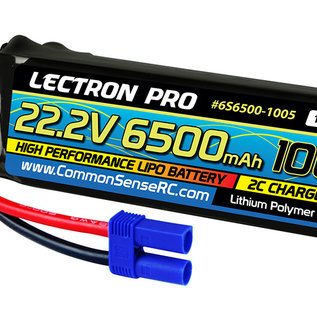 Lectron Pro 6S6500-1005  Lectron Pro 22.2V 6500mAh 100C Lipo Battery with EC5 Connector for 1/5 to 1/8 Trucks, Large Planes, Helis & Drones