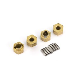 Traxxas TRA9750X  TRX-4M Wheel Hubs, 7mm Hex, Brass (1 gram each) (4)/ Axle Pins (8)