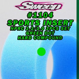 SWEEP SWP1104  Sweep 1/10th Drag NPRC MAX FITS Rear open cells Hard Insert Green Dot 2pcs set