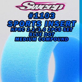 SWEEP SWP1103  Sweep 1/10th Drag NPRC MAX FITS Rear open cells Medium Blue Dot Insert 2pcs set