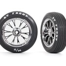 Traxxas TRA9474R  Traxxas Drag Slash Front Pre-Mounted Tires (Chrome) (2) w/Weld Wheels & 12mm Hex
