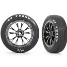 Traxxas TRA9474X  Traxxas Drag Slash Front Pre-Mounted Tires (Black Chrome) (2) w/Weld Wheels & 12mm Hex