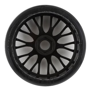 GRP Tyres GRPGTX04-XB1  GRP Tires GT - TO4 Slick Belted Pre-Mounted 1/8 Buggy Tires (Black) (2) (XB1) w/FLEX Wheel