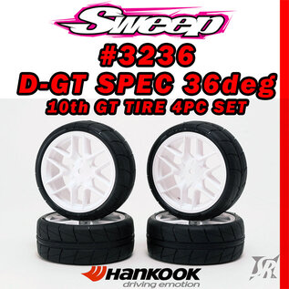 SWEEP SWP3236418P 10th TC D36 D-GT SPEC Treaded HANKOOK GT Belted On Black 16 Spoke Wheels (4)