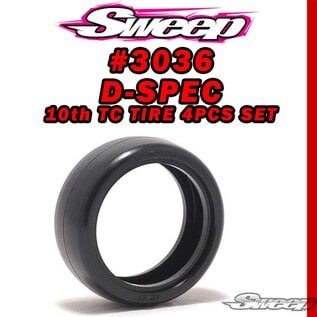 SWEEP SWP3036418P 10th TC D36 D-SPEC TC Tire 4pcs set  On Black 16 Spoke Wheels (4)