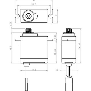 Savox SAVSW1250MGP  Waterproof Premium Mini Digital Servo with Soft Start 0.10sec / 111.1oz @ 7.4V1250