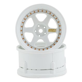 DS Racing DSC-DE-204  Element 6 Spoke Drift Wheels Triple White w/12mm Hex