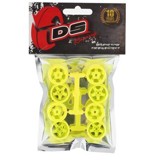 DS Racing DSC-MI-20W1-FY  DS Racing Kyosho Mini Z 11mm Wide Drift Rims (1/2/3/4 Offset) (Flu Yellow)