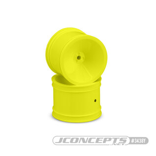 J Concepts JCO3438Y  Yellow Mono 1.7” RC10 Rear Wheel (1/4' Original Axle) (2)