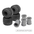 J Concepts JCO316805-3377S   Gold Renegades Tire Combo Silver Tribute Wheels