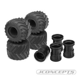 J Concepts JCO316801-3377B  Blue Renegades Tire  Combo Black Tribute Wheels