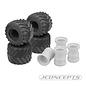 J Concepts JCO316805-3377W  Gold Renegades Monster Truck Tire  Combo - Includes White Tribute Wheels (1set of 4)