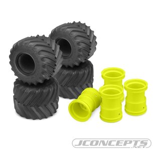 J Concepts JCO316805-3377Y   Gold Renegades Monster Truck Tire  Combo - Includes Yellow Tribute Wheels (1set of 4)